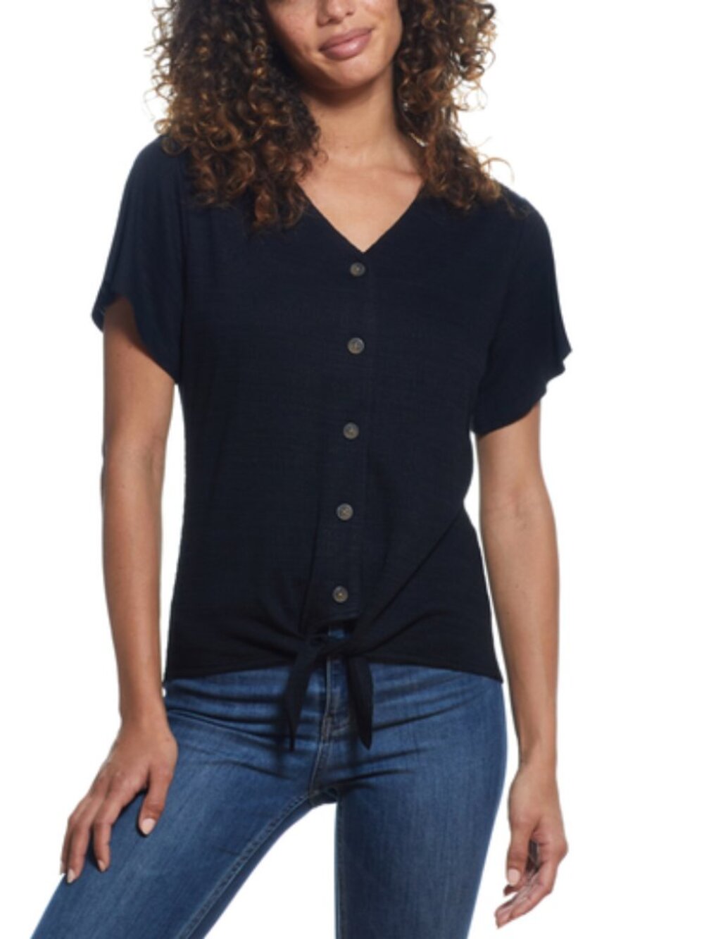Weatherproof Vintage Womens Side Tie Front Top